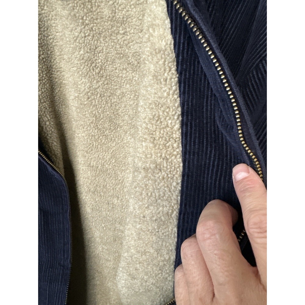 Vintage High Sierra Corduroy Sherpa Lined Jacket Chore Coat Workwear Navy L - Picture 11 of 13